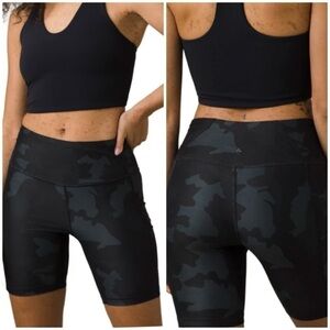 prAna Electa High Rise Bike Short in Black Came Women's Size XS NWT!